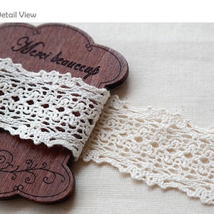 2Y vintage cotton lace Crochet trim 1.2"(3cm) Natural Ivory YH103 laceking2013