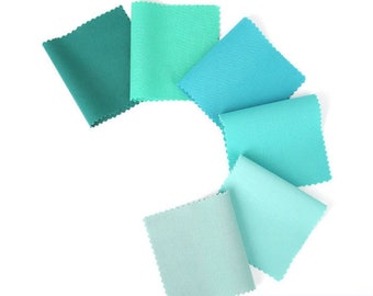 Teal Aqua Solid Cotton Fabric by the Yard, 44 Inch Wide Combed Korean Cotton, Mint Turquoise Fabric for Quilting and Sewing
