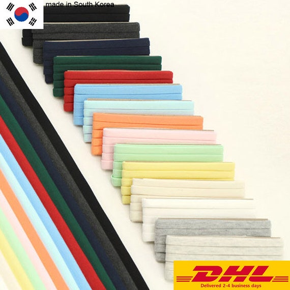 3 Yards Cotton Jersey Knit Double Fold Bias Tape, 10mm Solid Stretch Binding