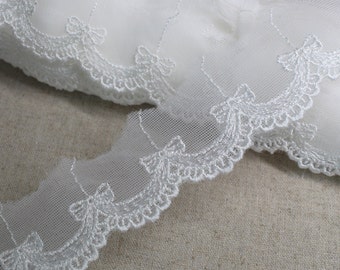 14Yds Broderie Anglaise mesh tulle lace trim 1.2"(3cm) YH959a laceking2013