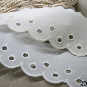 Premium Quality 14Yds Broderie Anglaise cotton vintage eyelet  lace trim 5cm(2") YH1409 laceking2013 made in Korea