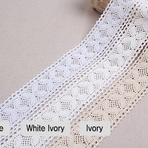 1yds Broderie Anglaise vintge wedding ribbon cotton lace Crochet Trim 2&quot;(5cm) YH024 laceking2013