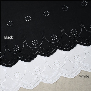 Premium Quality 1yard Broderie Anglaise Cotton Eyelet lace trim 8.2"(21cm) YH1546 laceking2013 made in Korea
