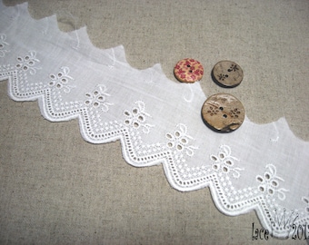 Laverslace Gris Argenté Floral Oeillet réunis tulle brodé dentelle 2"/5cm Laverslace Gris Argenté Floral Oeillet réunis tulle brodé dentelle 2"/5cm