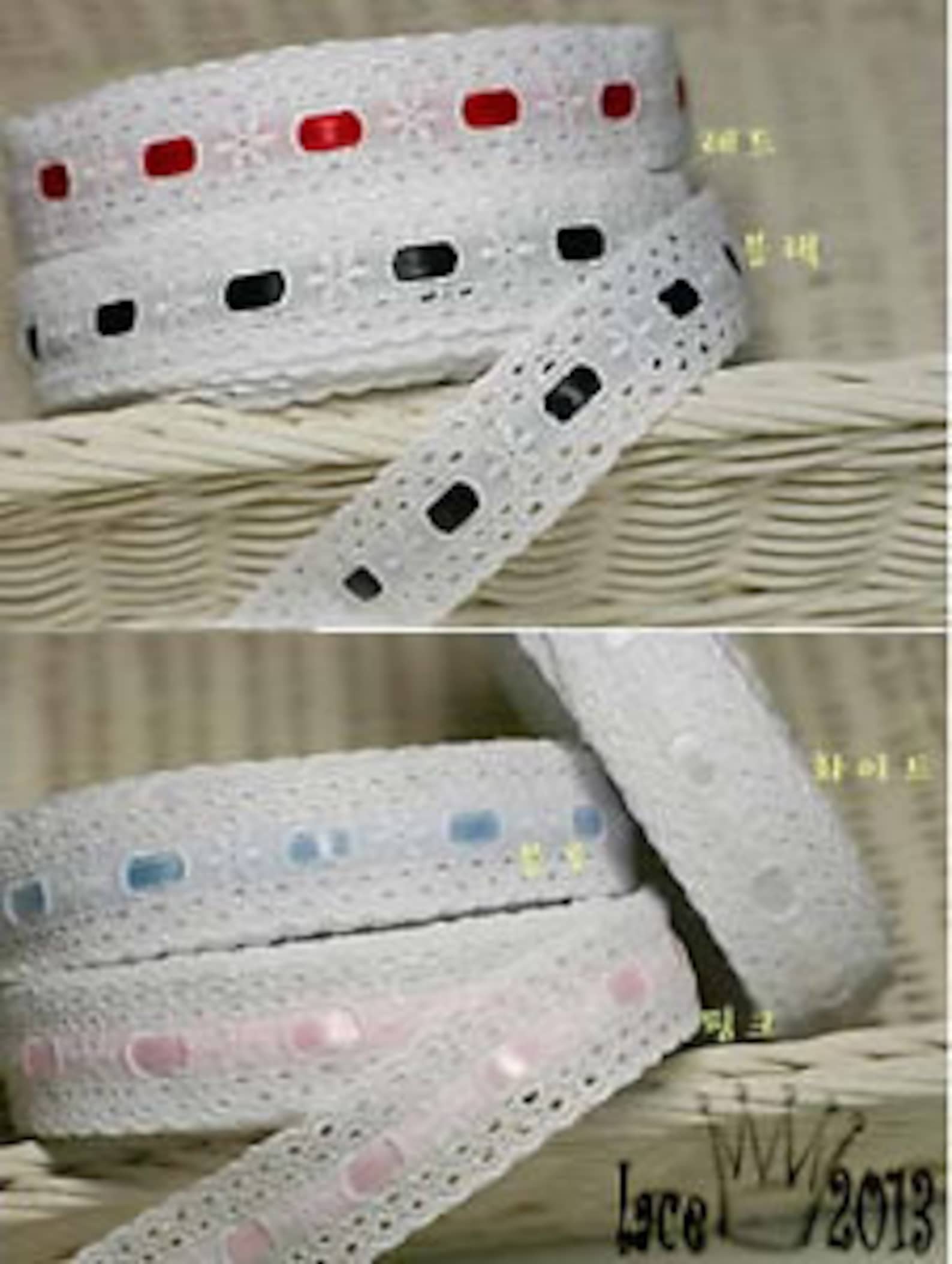 Premium Quality Embroidery Cotton Ribbon Eyelet Lace Trim by the Yard 1 ...