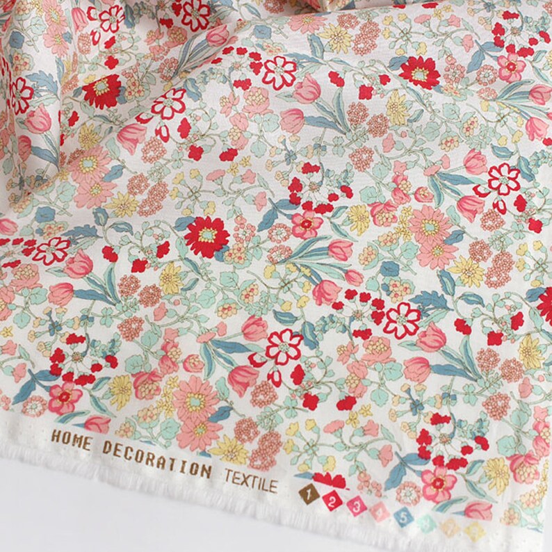 Cotton Fabric Flower Fabric Sewing by the Yard 60 Wide Etsy