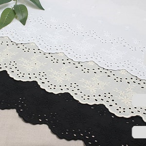 Premium Quality 1yard Broderie Anglaise cotton eyelet lace trim 11.4"-(29cm) YH1428 laceking2013 made in Korea