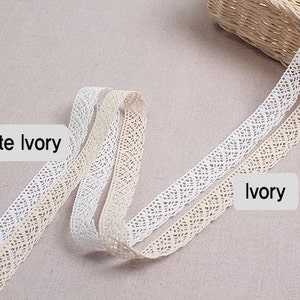 Premium Quality 2yds Broderie Anglaise vintge wedding ribbon cotton lace Crochet Trim 0.8"(2cm) YH114 laceking2013 made in Korea