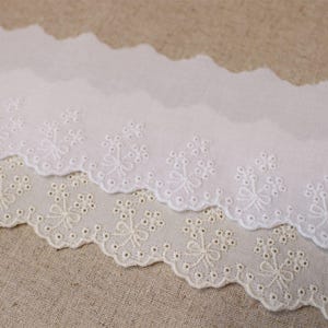 14yds Broderie Anglaise Cotton Eyelet Lace Trim 37cm YH1548 ...