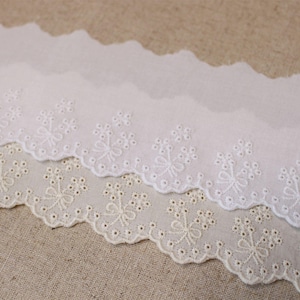 14yds Broderie Anglaise Cotton Eyelet Lace Trim 37cm YH1548 ...