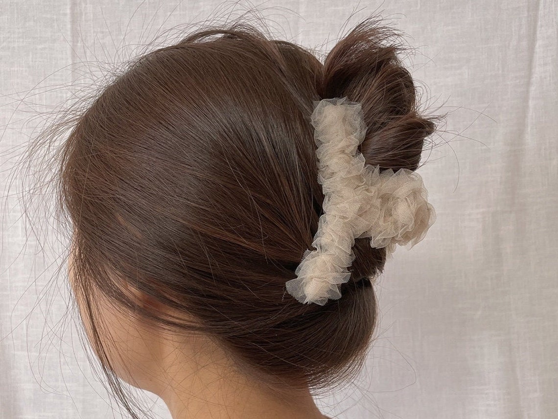 Premium Quality Ribbon Wrapped Hair Claw Clip Large Twisted Etsy