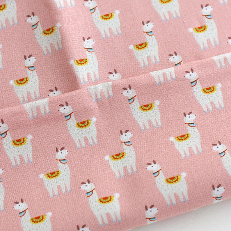 Cotton Fabric Llama Pattern by the Yards 44 Cozy Cute Etsy