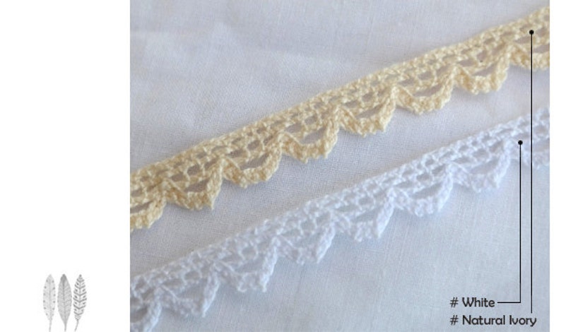 3Yds Crochet ribbon Vintage Style wedding Cotton lace trim 0.30.8cm YH054 laceking2013 image 2