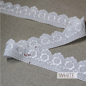 Premium Quality 14Yds Broderie Anglaise eyelet cotton lace trim 1.6"(4cm) YH971 laceking2013 made in Korea