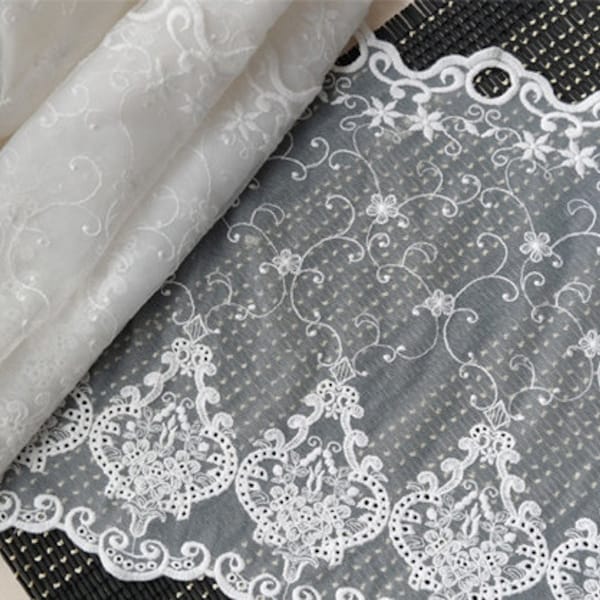 Premium Quality 1y Vintage Embroidered lace Window Valance curtain yh1194 (90x31cm) laceking2013 made in Korea