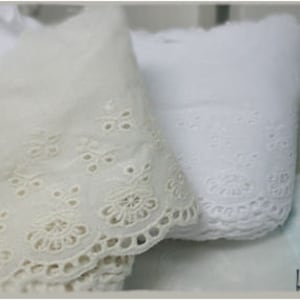 Premium Quality Broderie Anglaise Eyelet Cotton Lace trim by the Yard 3.9"(10cm) YH1385 laceking2013 made in Korea