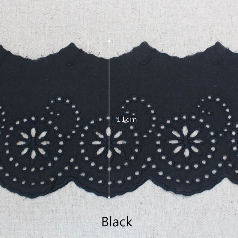 14y Embroidery Broderie Anglaise Eyelet Lace Trim wide Etsy