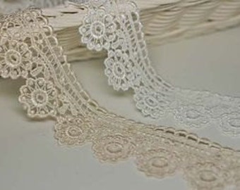 Premium Quality 14Yds Embroidery scalloped eyelet venice lace trim 1.6"(4cm) YH1109 laceking2013 made in Korea