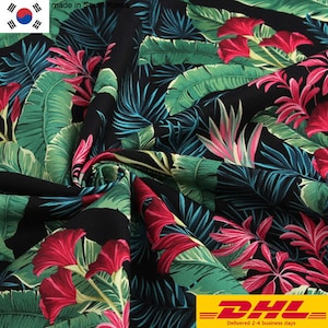 Cotton Fabric Leaf Fabric by the Yard 44&quot; Wide SY tropical : seychelles