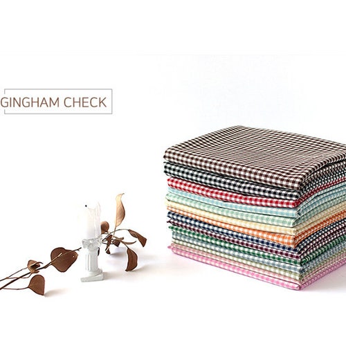 Premium Quality Cotton Fabric by the Yard 9mm Gingham Check Etsy