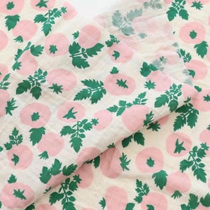 Tomato Print Cotton Double Gauze Fabric by the Yard, 59 Inches Wide image 5