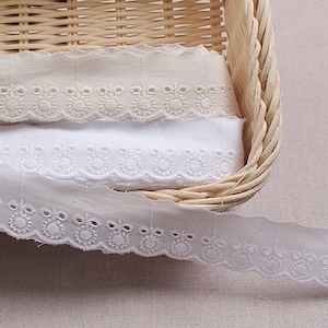 Premium Quality 10 + free 4yds Broderie Anglaise wedding vintage Eyelet lace trim 1.2"(3cm) YH120 laceking made in Korea