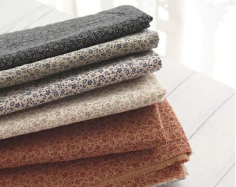 Double-Layer Crinkled Cotton Fabric by the Yard 57" Wide, Soft Textured Gauze, Cozy Mini Floral Print Sewing Fabric made in Korea