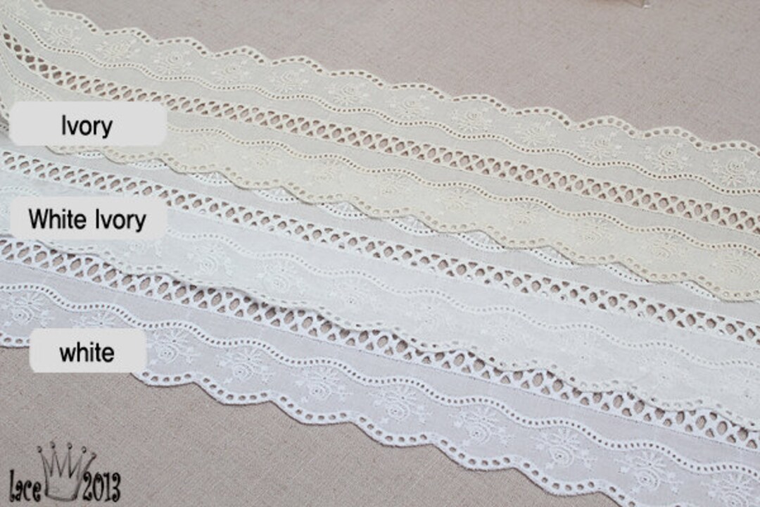 1yard Broderie Anglaise Wedding Vintage Eyelet Lace Trim 3.1