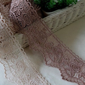 Premium Quality 1yard Embroidery scalloped eyelet venice lace trim 3"(7.5cm) YH988 laceking2013 made in Korea