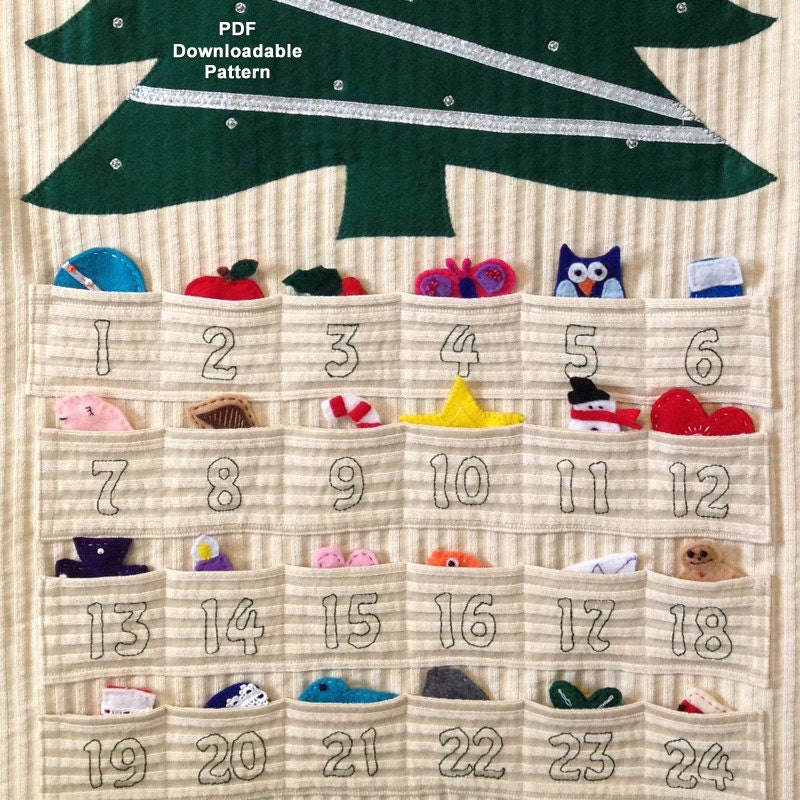 Christmas Advent Calendar Pattern for You to Make Etsy Christmas Advent Calendar Pattern for You to Make Etsy