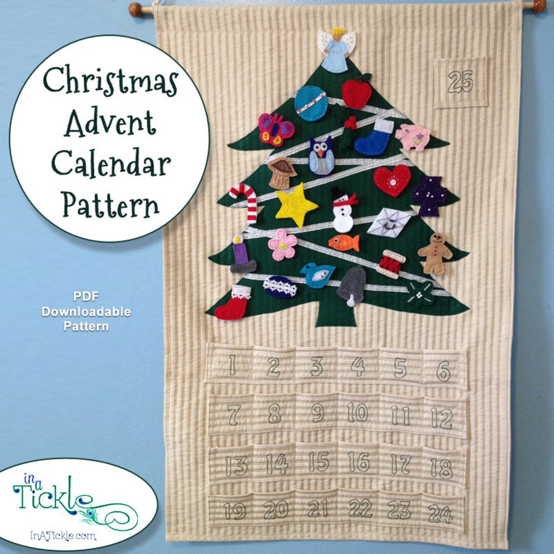 Christmas Advent Calendar Pattern for You to Make Etsy Christmas Advent Calendar Pattern for You to Make Etsy