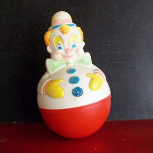 1977 Clown Chime Toy Sanitoy Plastic Vintage Retro Toys Ugly Toys Clown Toys