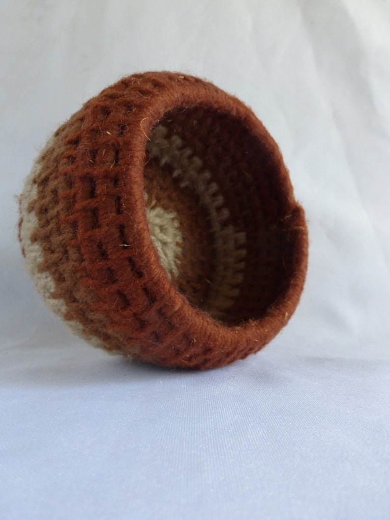 Fiber Art Coil Bowl Vintage Handmade Yarn Art Home Decor Storage Basket Container bild 3