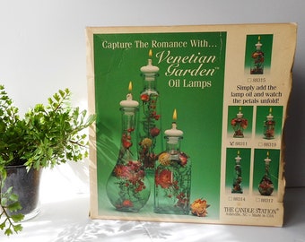 The Candle Station, Venetian Garden Oil Lamps, Vintage, Home Decor, NOS