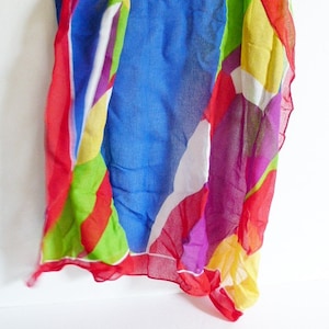Brightly Colored Cotton Scarf Geometric Triangles