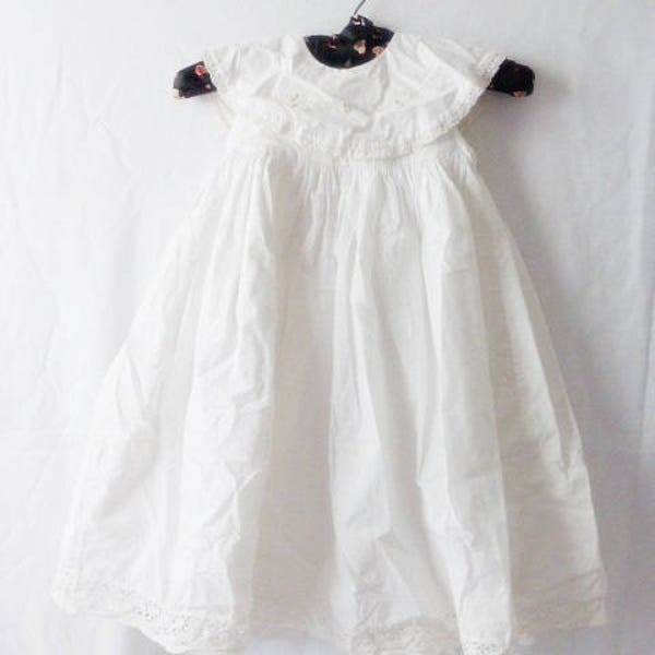 Toddler White Cotton Dress Size 3 Christening Dress Baptism