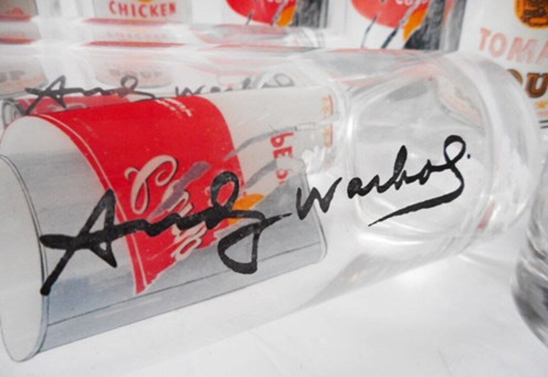 Andy Warhol Soup Can Glasses Vintage Drink Ware Tumblers & Water