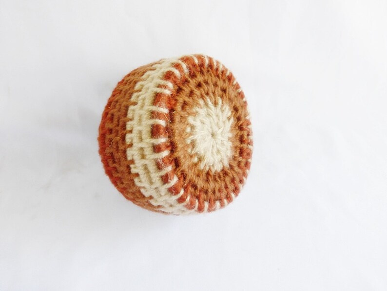Fiber Art Coil Bowl Vintage Handmade Yarn Art Home Decor Storage Basket Container bild 2