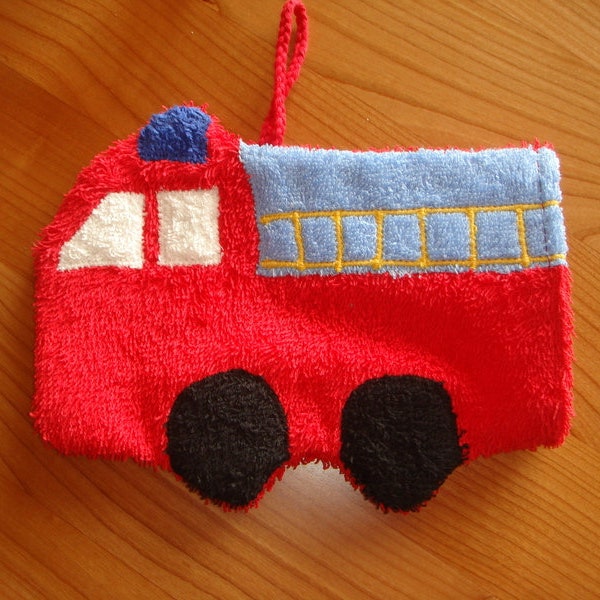 Washcloths Fire Truck (Wash Mitt)