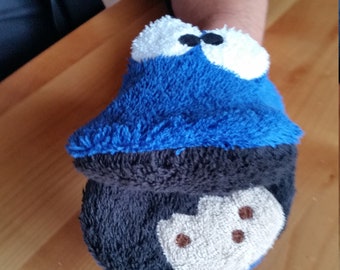 Waschhandschuh Keksmonster für Kinder – Lustiges Badaccessoire mit Schokoladenkeks
