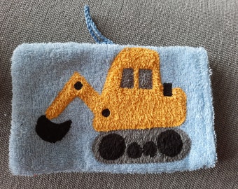 Washcloths yellow Excavator for children (washing glove)