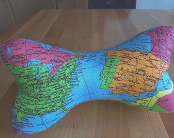 Reading bone made from a map fabric