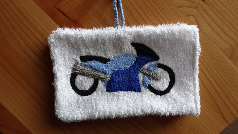 Waschhandschuh Motorrad für Kinder Bild 1