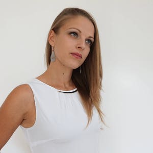 Teardrop | Drop Lace Earrings With Swarowski Crystal Beads | Handmade