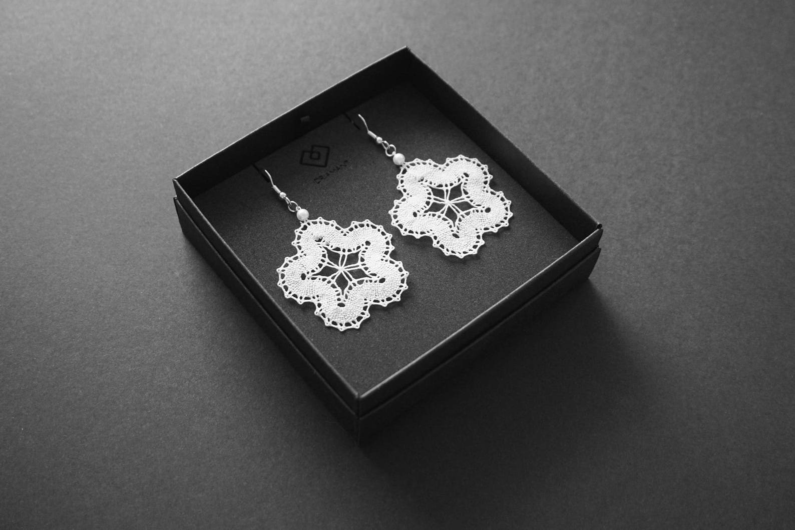 Semicircles 5 Lace Earrings Flower Lace Earrings Floral Etsy
