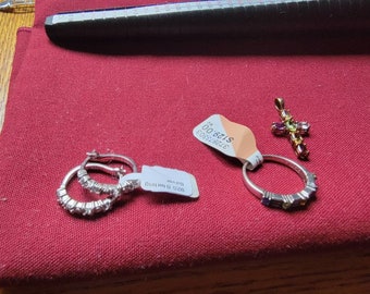 Anillo Multistone (talla7) Pendientes Blue Stone Sterling Silver & GF. Cruz multistone