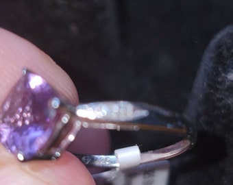 Amatista Plata de Ley 925 Tamaño del anillo 4.25