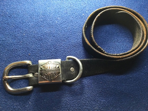 Harley Davidson Logo Belt Buckle Rate VTG And Harley Davidson Leather Belt 36