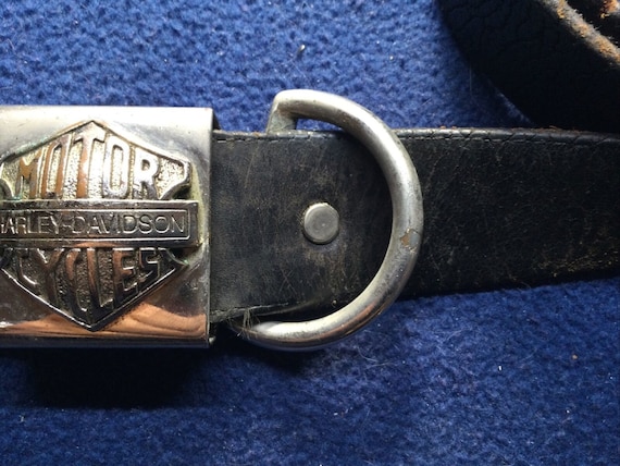 Harley Davidson Logo Belt Buckle Rate VTG And Harley Davidson Leather Belt 36 View 4