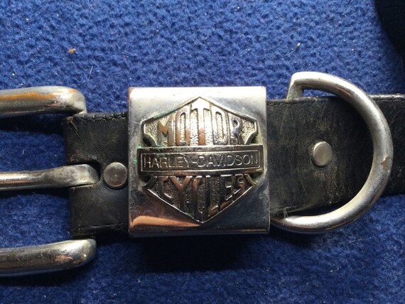 Harley Davidson Logo Belt Buckle Rate VTG And Harley Davidson Leather Belt 36 View 2